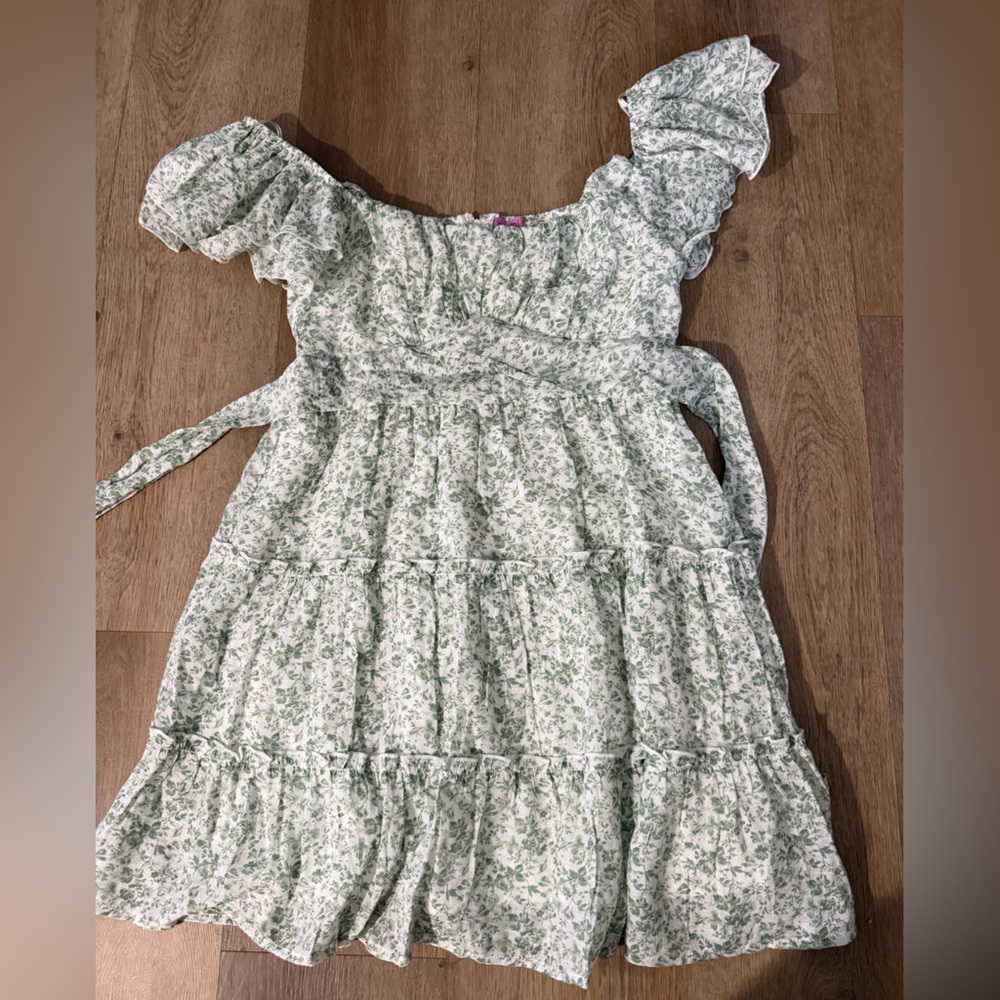 Miami Green and White Floral Dress